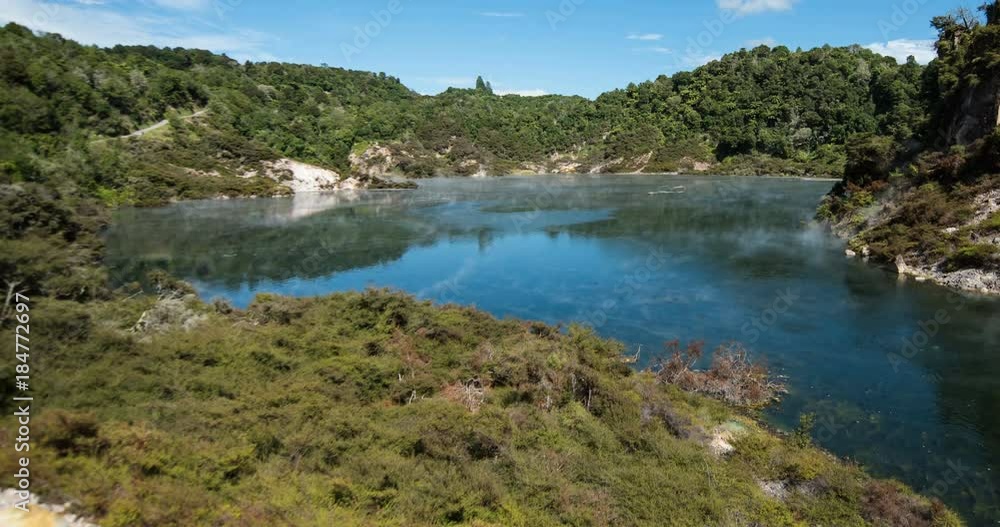NEW ZEALAND – MARCH 2016 : Timelapse of Rotorua Thermal lake on a beautiful day NEW ZEALAND – MARCH 2016 : Timelapse of Rotorua Thermal lake on a beautiful day