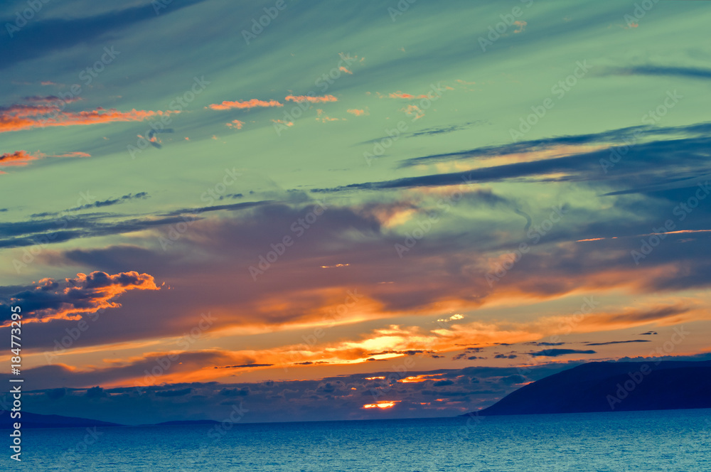 Sunset at Adriatic Sea, Croatia
