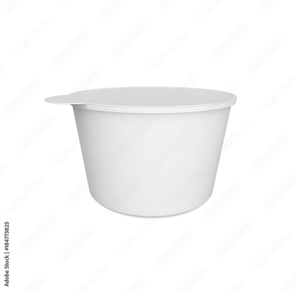 blank plastic container for sour cream, yogurt, jams and other products. MockUp Template For Your Design. 3d illustration blank plastic container for sour cream, yogurt, jams and other products. MockUp Template For Your Design. 3d illustration