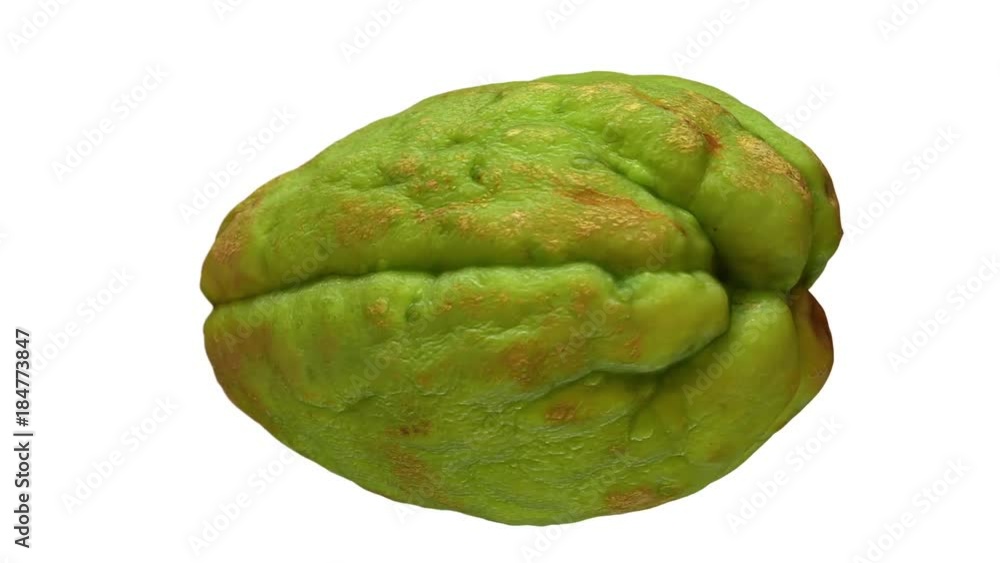 Realistic render of a rotating chayote on white background. The video is seamlessly looping, and the 3D object is scanned from a real chayote.
Realistic render of a rotating chayote on white background. The video is seamlessly looping, and the 3D object is scanned from a real chayote.