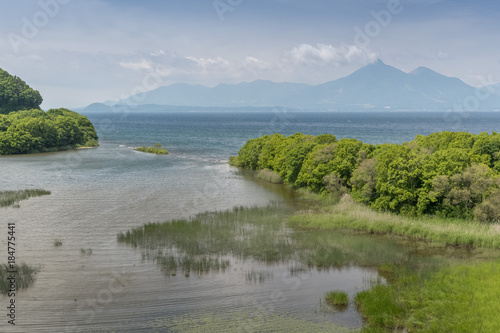Mountain Bandai and Lake Inawashiro at Fukushima prefecture.