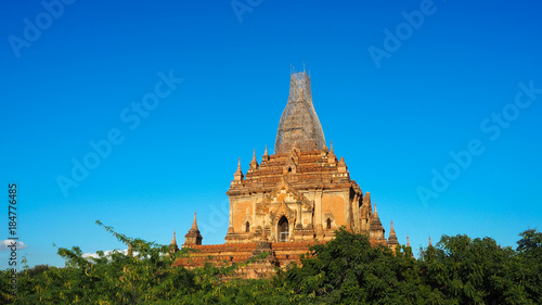 Scenic sunrise above bagan in Myanmar Bagan is an ancient city with thousands of historic buddhist