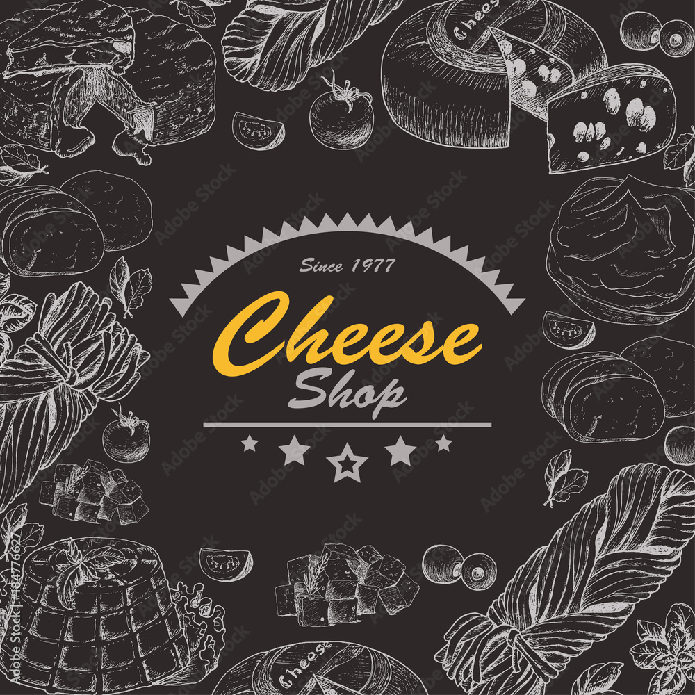 Vector background with cheese products