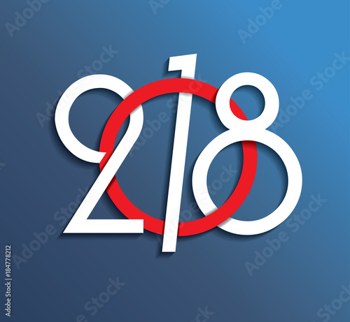 2018 New Year or Christmas Background creative greeting card design, can be used for flyers, invitation, posters, brochure, banners, calendar.