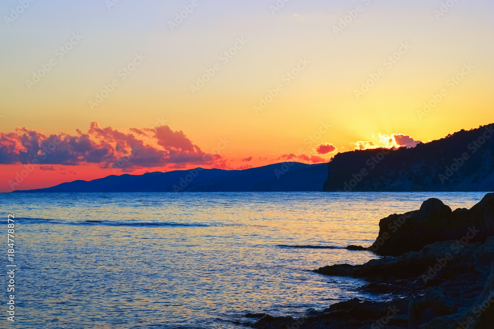 Evening sunset on the sea. Evening sunset on the sea.