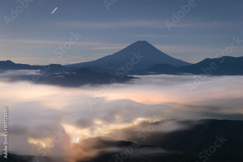 Mt, Fuji and sea of mist in summer