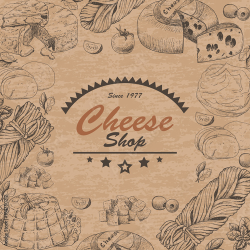 Vector background with cheese products © nafanya241