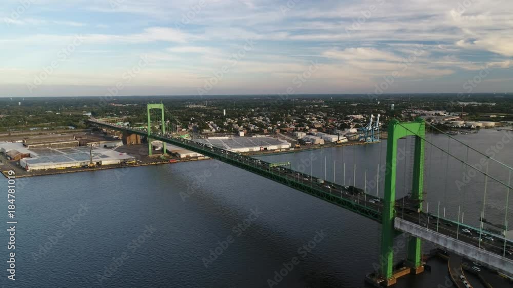 Aerial View Walt Whitman Bridge Delaware River South Philadelphia PA Aerial View Walt Whitman Bridge Delaware River South Philadelphia PA