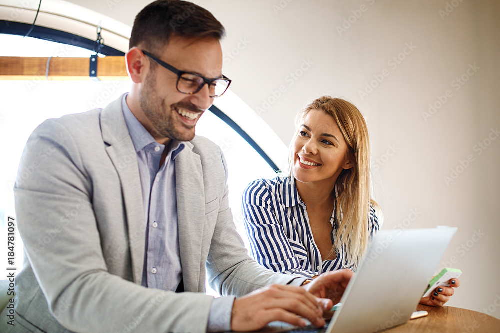 Business people are discussing about project Business people are discussing about project