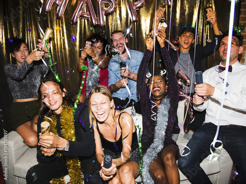 Fototapeta People enjoying a party