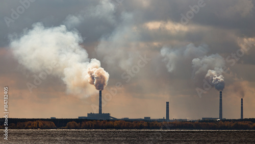 Smoke from pipes from a metallurgical plant