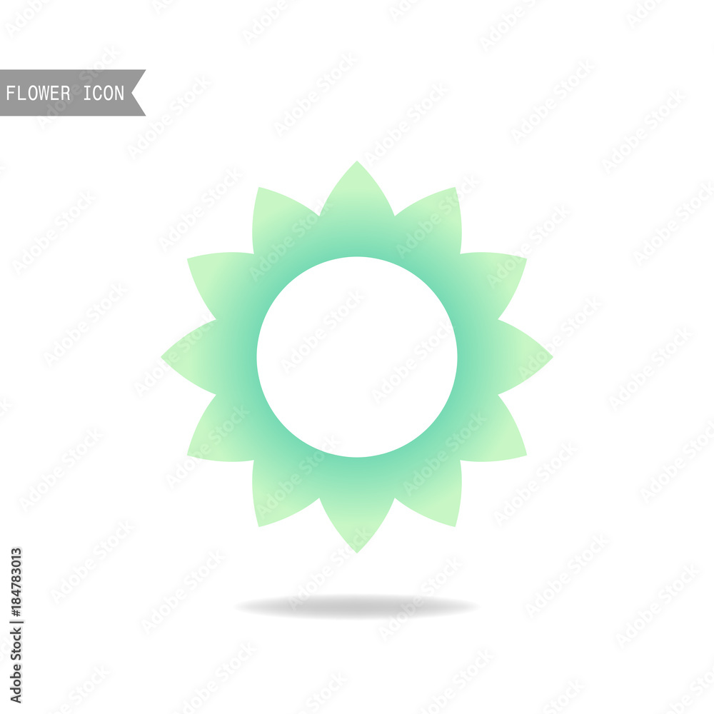 Flower, floral logo. Flat icon, object on a white background. Idea for a brand business. Vector Flower, floral logo. Flat icon, object on a white background. Idea for a brand business. Vector