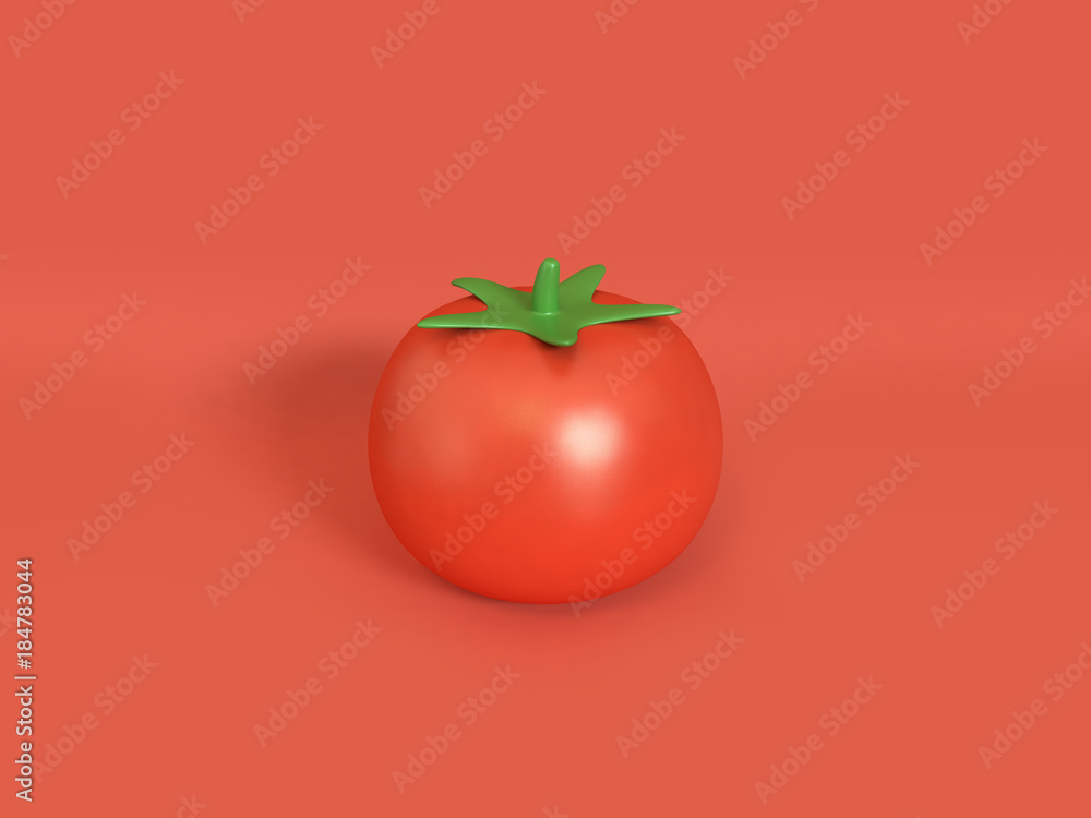 red tomato set on red background 3d rendering cartoon style red tomato set on red background 3d rendering cartoon style