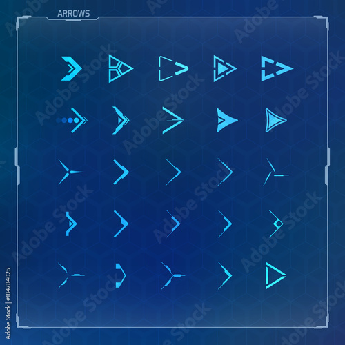 Vector Futuristic Arrow Icons Set