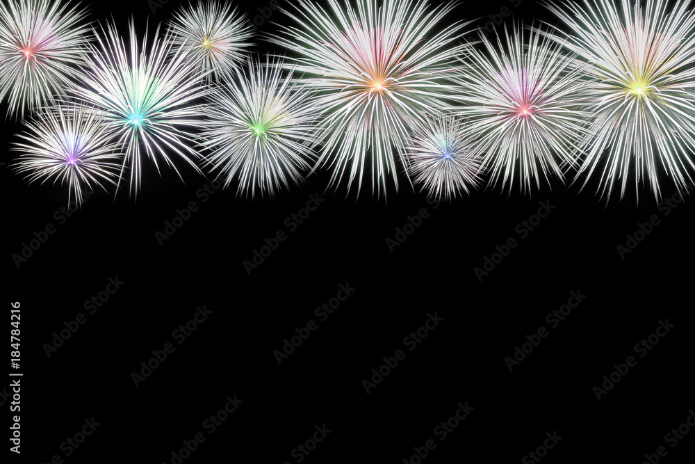 Fototapeta premium The fireworks celebration new year on black background