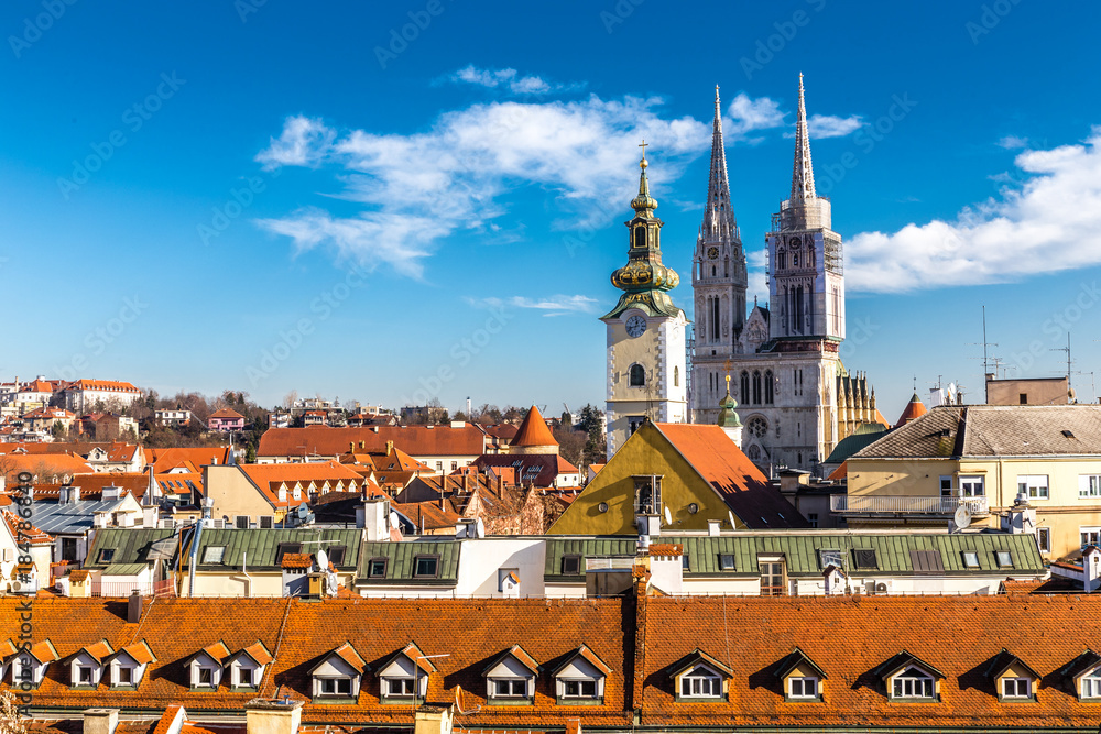 custom made wallpaper toronto digitalZagreb With Cathedral And Church Tower - Croatia