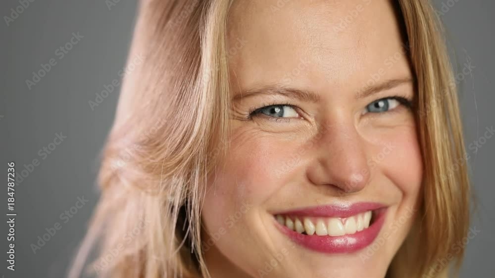 Blond lady laughing Blond lady laughing