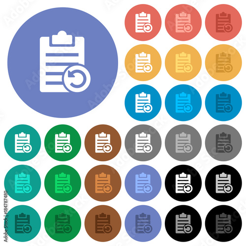 Undo note changes round flat multi colored icons