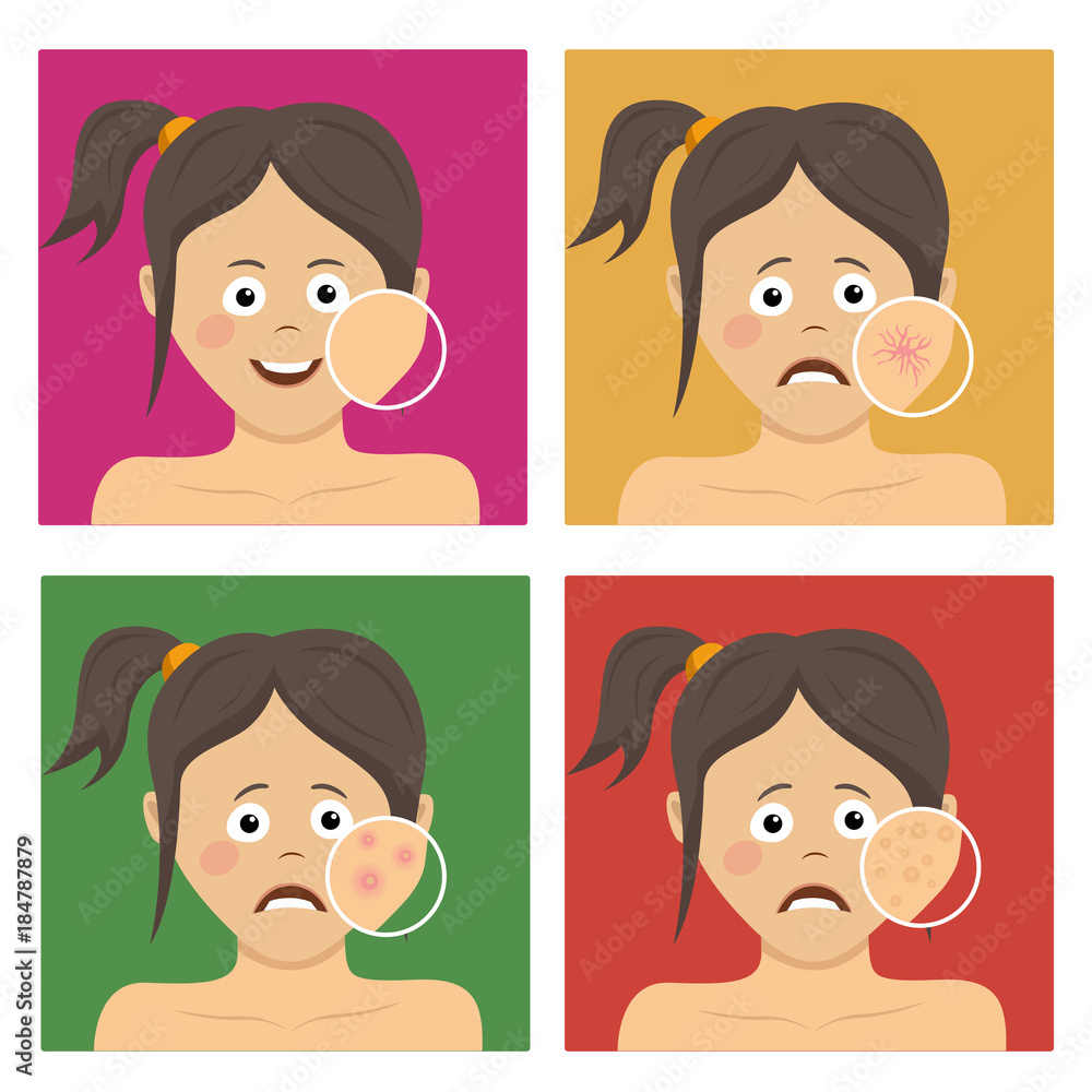 Fotografie Avatar set for skincare infographic