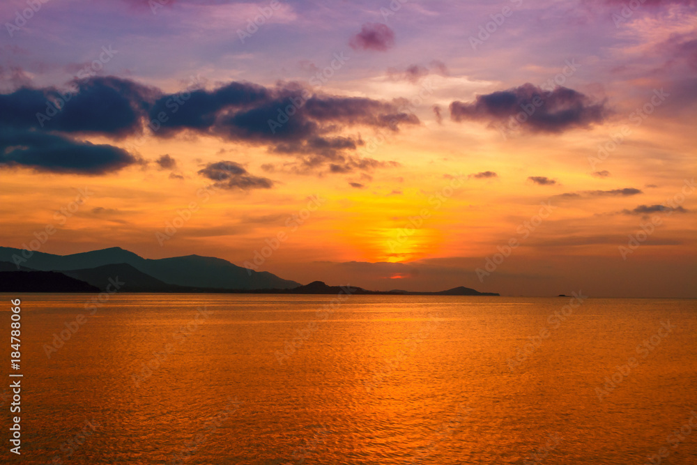 soft focus sunset at sea  background