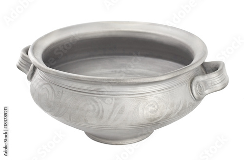 silver pottery on white background © SERGIYVOLODYMYROVYCH