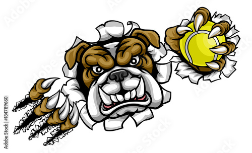 Bulldog Tennis Sports Mascot