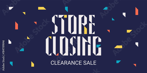 Store closing sale vector illustration, background with festive background