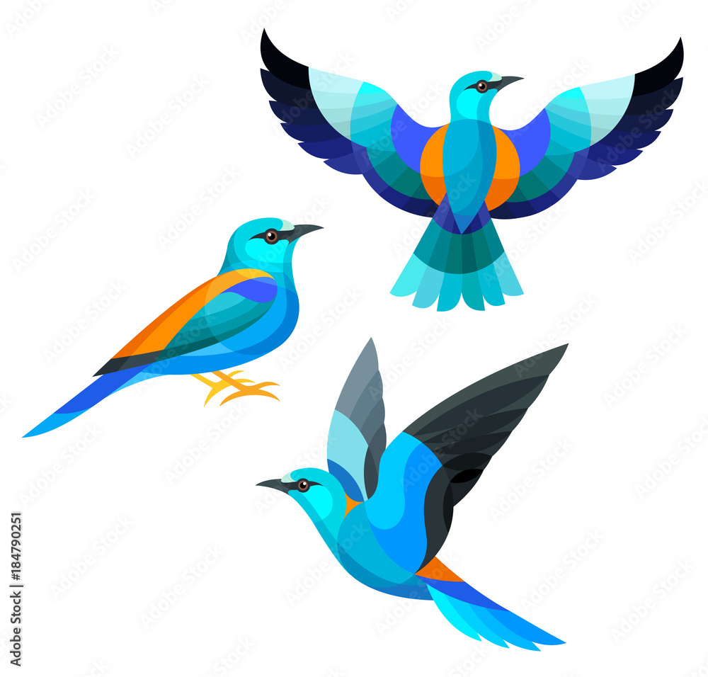 Stylized Birds - European Roller Stylized Birds - European Roller