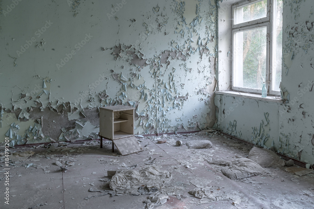 Empty room in Chernobyl.