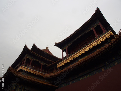 Yonghegong Lama Temple.The Hall of Harmony and Peace.One of the largest and most important Tibetan Buddhist monasteries in the world.Travel in Beijing City  China. 21th October  2017.