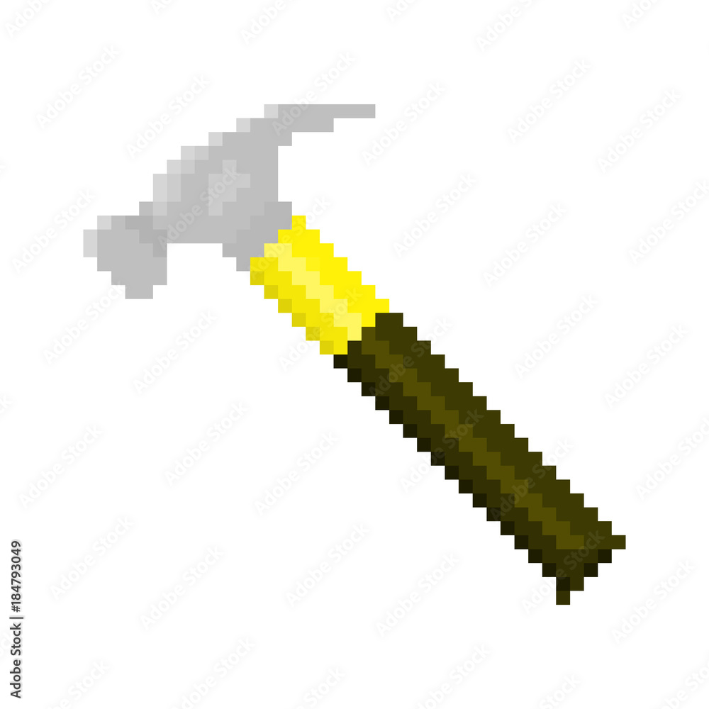 Pixel hammer for games and websites Stock Vector | Adobe Stock