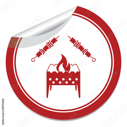 Brazier grill with kebab icon