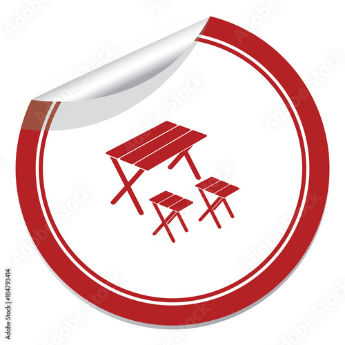 Camping table and stool icon