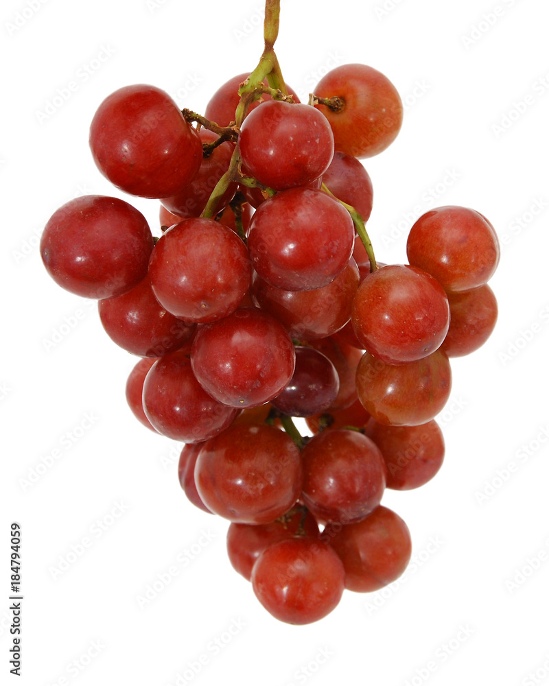 Fototapeta premium Red grapes isolated on white background