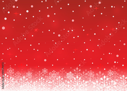 Red Christmas background with white snowflakes