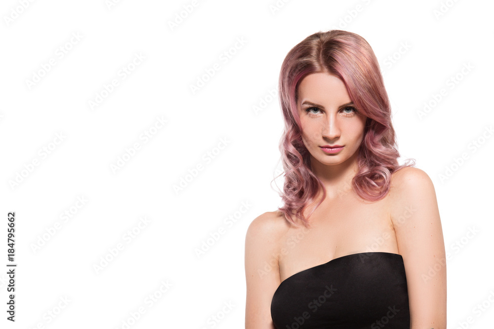 Portrait of beautiful female model on white background Portrait of beautiful female model on white background