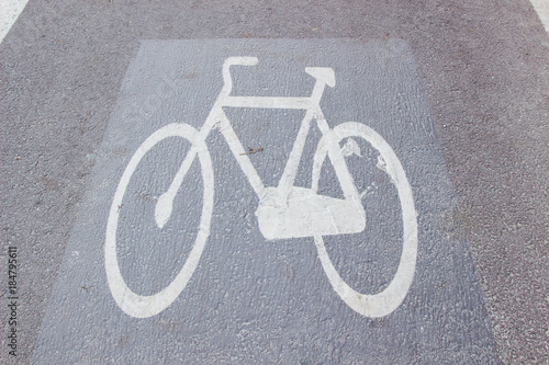 Symbol of bike lane or bicycle road sign or symbol indicate the road for bicycles background.