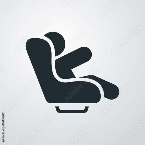 Icono plano silla infantil coche en fondo degradado