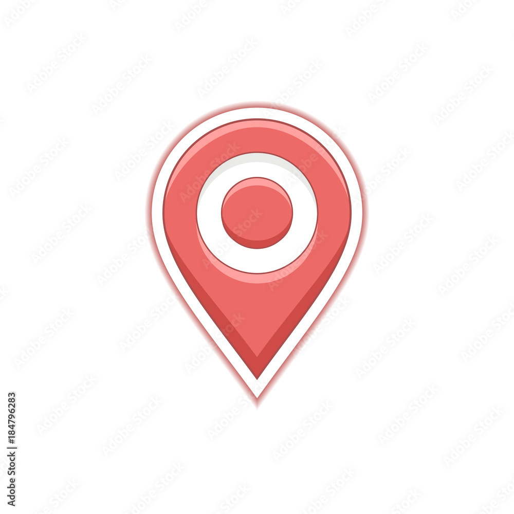 Red pin symbol for map or geo services. Location icon. Vector Red pin symbol for map or geo services. Location icon. Vector