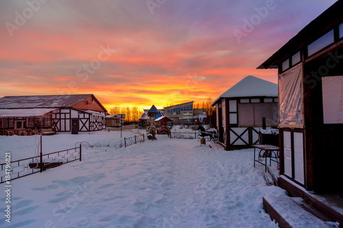 Dawn in the ski town