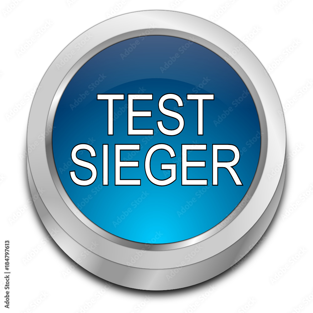 Test Winner button - in german - 3D illustration Test Winner button - in german - 3D illustration