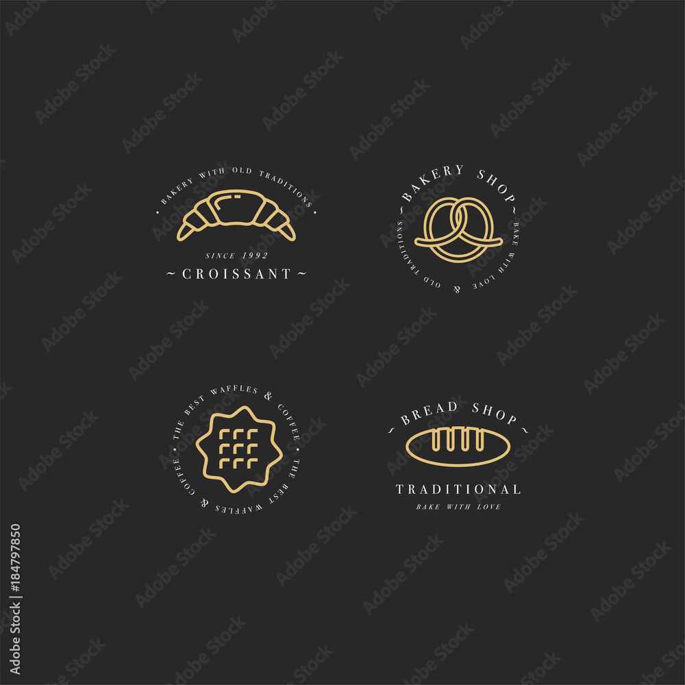 Set vector design templates and emblems - cupcake, donut and bake icon for bakery shop. Sweet shop. Set vector design templates and emblems - cupcake, donut and bake icon for bakery shop. Sweet shop.