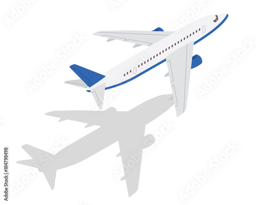 Modern Isometric Passenger Commercial Airplane Take Off Position Illustration