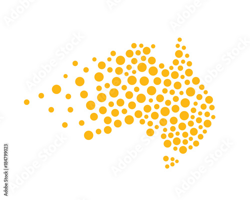 Modern Orange Polkadot Australia Map Logo