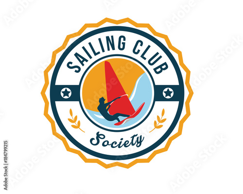 Modern Sports Badge Logo - Sailing