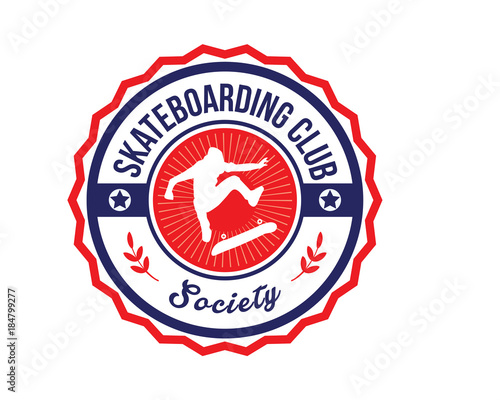 Modern Sports Badge Logo - Skateboarding