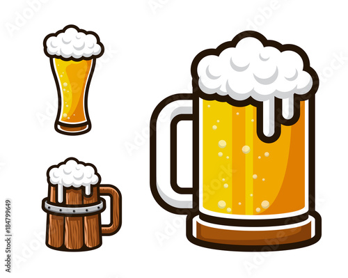 Modern Beer Graphic Asset Illustration Set