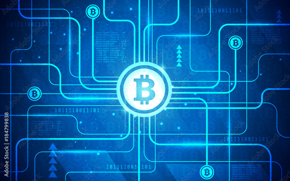 Abstract Circuit Board Bitcoin Technology Background Illustration Ultra