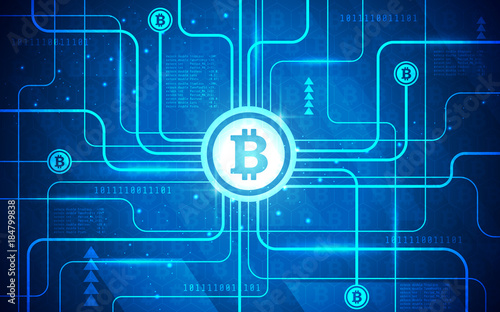 Abstract Circuit Board Bitcoin Technology Background Illustration Ultra HD Wallpaper