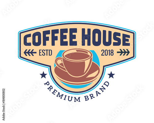Vintage Premium Coffee Shop Badge Logo Illustration